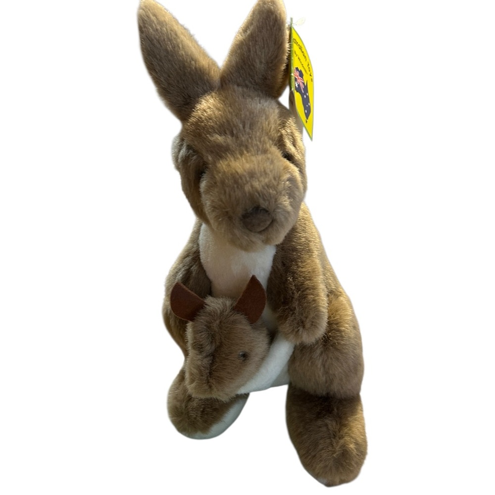 Tilly Kangaroo & Joey Baby Australia Plush Toy Stuffed 10” With Tags Brown